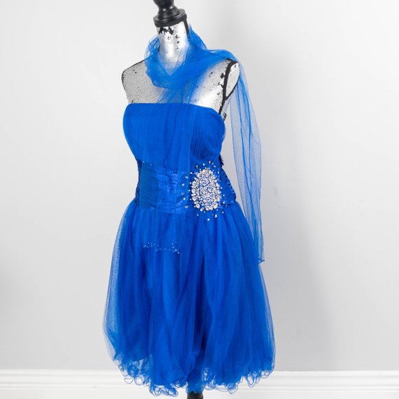 NWT Royal Blue Embellished Convertible Dress - sz 18 - Picture 5 of 8
